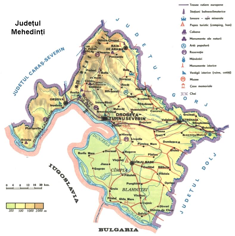 harta rutiera a judetului mehedinti Judetul Mehedinti   Harta Romaniei